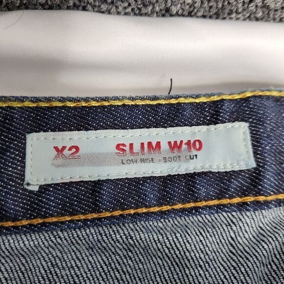 EXPRESS jeans X2 slim W10 embellished dark wash low rise boot cut 0 LONG - Picture 5 of 10